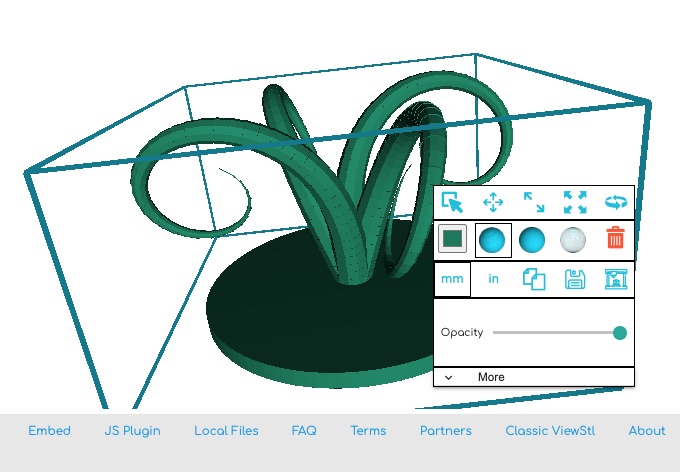 Export STL format 3D models created in turtleSpaces 3D Logo using the SAVESTL primitive