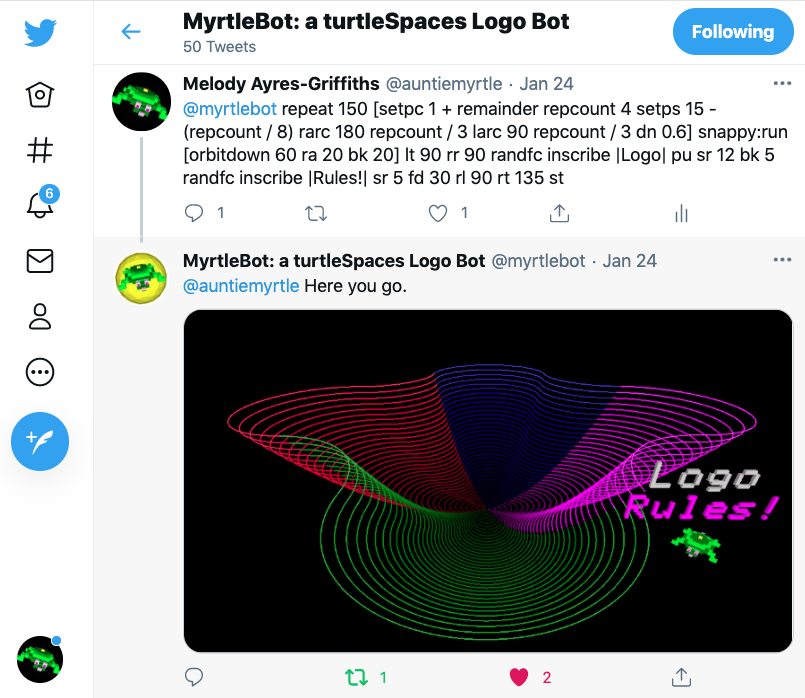 Myrtlebot: A turtleSpaces Twitter Bot
