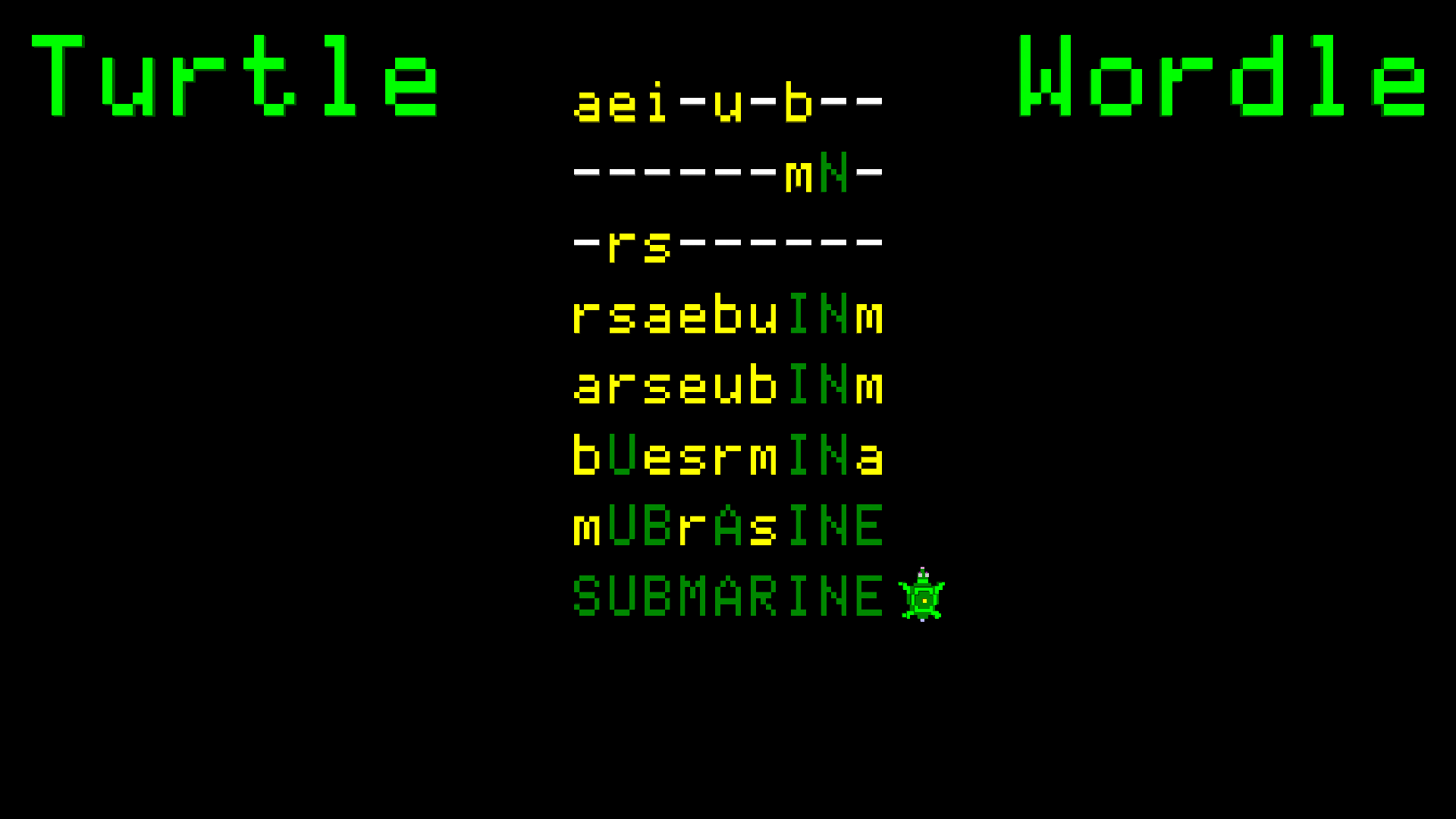 Turtle Wordle: A Clone of Wordle in 60 Lines of Logo